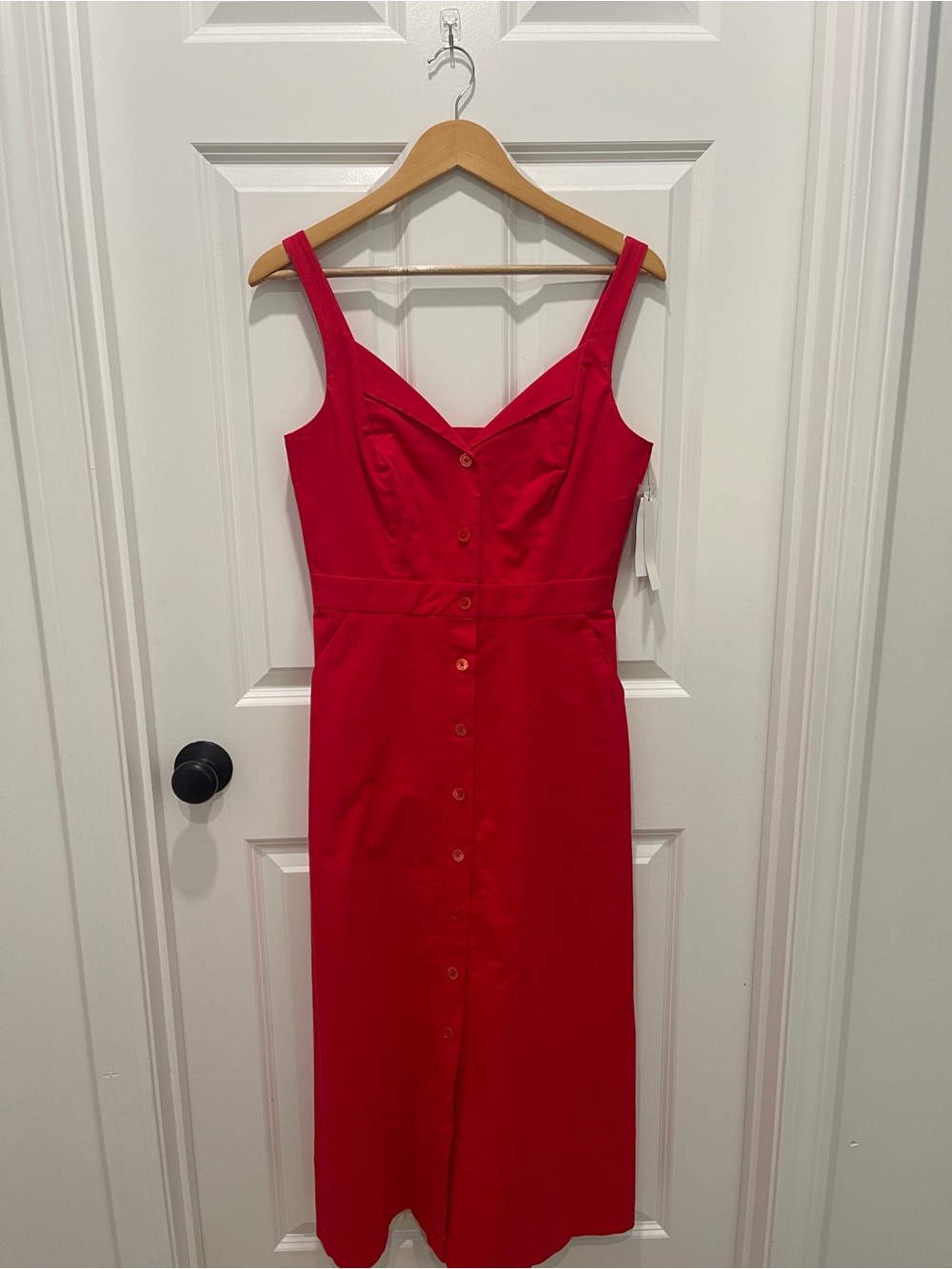 NWT Equipment Red Button-Down Midi Dress